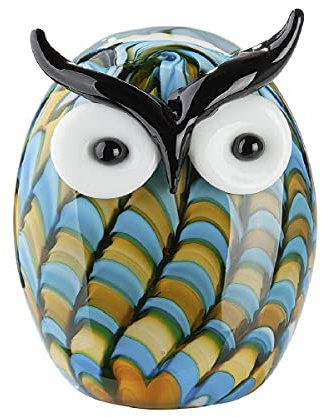 Gilde GlasArt Skulptur Eule Olli Glasfigur H13 x10cm Dekofigur Figur Glas