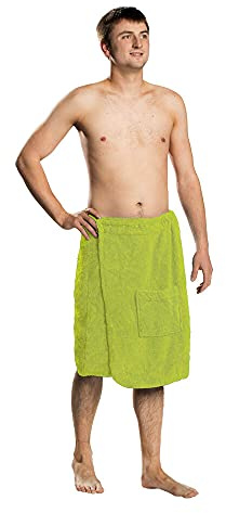 Lanudo® Herren Saunakilt Pure Line, 100% Baumwolle, 400g/m, antibakteriell, Größen S/M/L/XL S/M Lime