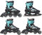 RAVEN Profession 4in1 Inlineskates Triskates Rollschuhe Schlittschuhe Inliner für Kinder und Erwachsene verstellbar (Black/Mint, 35-39 (23cm-25,5cm))