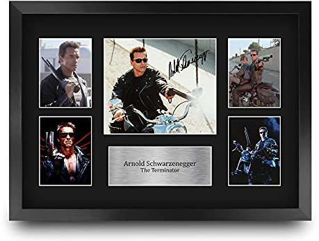 HWC Trading FR A3 Arnold Schwarzenegger Terminator Geschenke Gedruckt, Signiert Autogramm Bild Display Für Film-Erinnerungsstücke-Fans - A3 Eingerahmt
