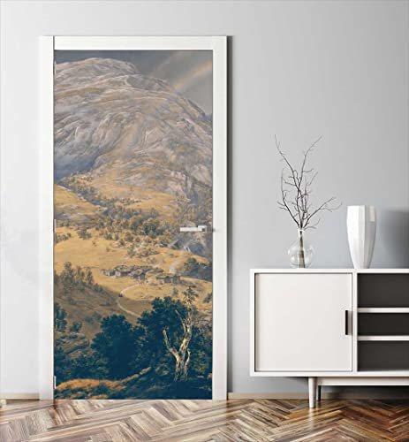MyMaxxi | Tür bekleben mit Türtapete Selbstklebend 90x200 View from Stalheim 01 | Tür verschönern mit Türfolie | Türaufkleber XXL Türbilder | Türposter Türklebefolie Mountain Forest