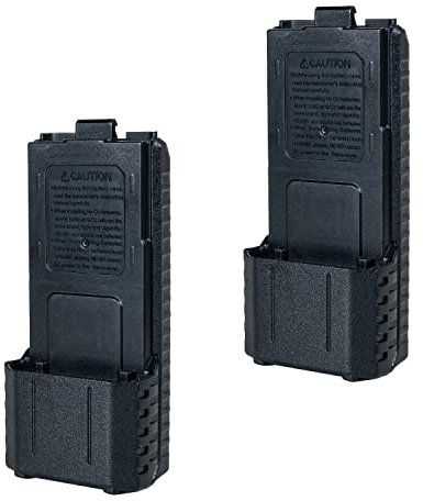 Caroo Batteriegehäuse für BaoFeng UV-5R UV-5RE Plus UV-5X3 UV-5RX3 RD-5R UV-5RTP Serie, Ersatz für wiederaufladbare erweiterte Akkuhalterung, Zwei-Wege-Radio, Walkie-Talkie, Schwarz, 6 x AA, 2 Stück