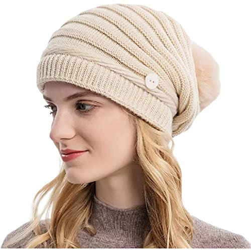 Tofox Damen Wintermütze Weich Warm Strickmütze Beanie Strickmütze Damen Slouch Beanie Mütze Beanie Mütze