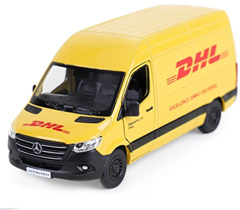 Toyland® DHL Pull Back & Go MB Sprinter Van – Diecast – Maßstab 1:48 – Spielzeugfahrzeuge – Geeignet für Kinder ab 3 Jahren