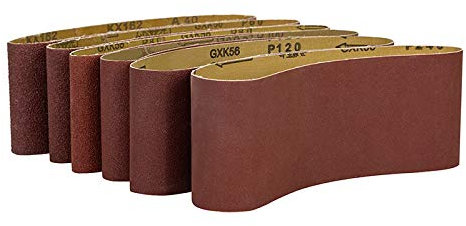 10 STÜCKE Schleifbänder 40/60/80/100/120/240 Körnung Schleifpapier Schleifbänder 610 * 100 mm für Bandschleifer Polierbänder Schleifwerkzeug,80