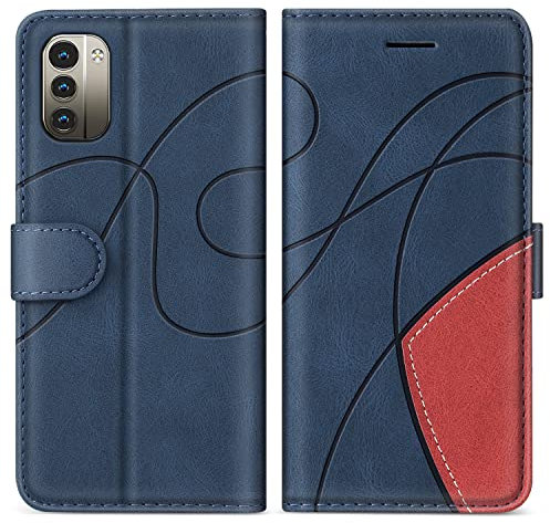 KKEIKO Coque pour Nokia G21 / Nokia G11, Portefeuille Etui en Cuir PU Coque pour Nokia G21 / Nokia G11, Antichoc Housse de Protection avec Fente Carte, Bleu