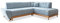 MIUFORM Ecksofa mit Schlaffunktion und Bettkasten Wohnladschaft | Dazzling Daisy L-Form | Wohnladschaft Couch L Form Schlafcouch (Hellblau, Rechts ausgerichtet)