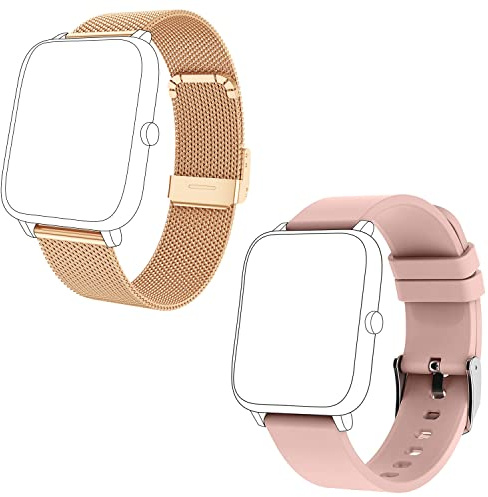 KALINCO Cinturino di Ricambio da 20 mm per Smart Watch, Silicone Morbido a Sgancio Rapido Delicato Sulla pelle, Cinturino per Smartwatch