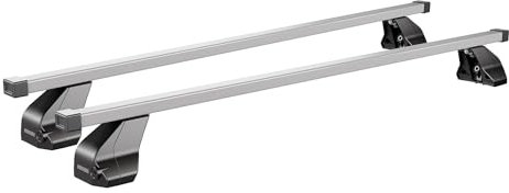 Menabo Dachträger Grundtäger kompatibel mit BMW 5er F10 Limo 2010-2016 Stahl 75kg Silber 2tlg Fixpunkte für Fahrradträger, Dachboxen, Skiträger Abschließbar