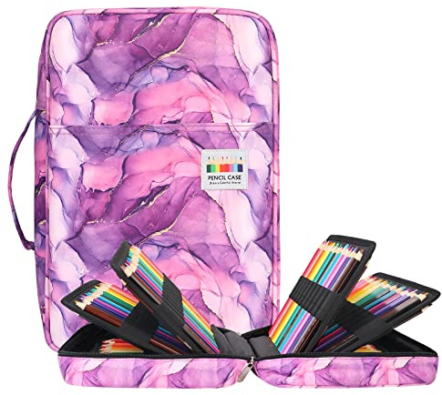 BOMKEE Federmäppchen Große 304 Schlitze für Aquarellstifte, Markern | Gelstifte Organizer Tasche Etui Stifte Federtasche Stifthalter Mäppchen Pencil Case Organizer für Schule & Büro
