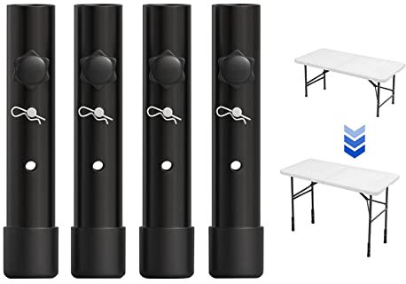 Lot de 4 rallonges de pieds de table réglables en hauteur pour pieds pliés et droits (B)