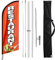 FSFLAG Restaurant-Federflagge mit Flaggenmast und Erdspieß, 30 cm windlose Flagge, Banner, Business für Innen- und Außenbereich, Werbung