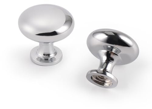 Probrico 15 Stück solide Schrank Türknopf Kommode Griff Pilz Küche Schrank ziehen Durchmesser 30 mm Poliertes Chrom