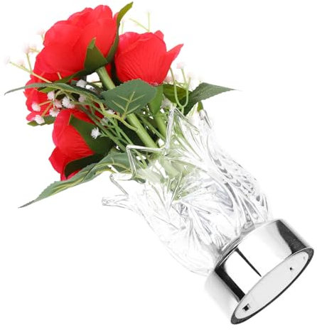 HOMSFOU Nachtlicht Romantisches Valentinstaggeschenk Blumenlampen Für Schlafzimmer Weihnachtssterne Künstliche Weihnachtsblumen Beleuchtete Zweige Für Vase Home Decor Fräulein Glas Mädchen