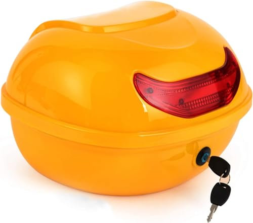 HESHS Topcase Motorradkoffer Top Case Box 42 Liter, Top Case Universal, Helmkoffer Für Roller, Motorrad, Mofa Quad,Gelb