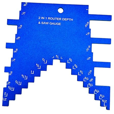 Lyshujli 2 in 1 Depth and Saw Gauge Aluminum Depth Gauge Router Depth Gauge for Router and Table Saw