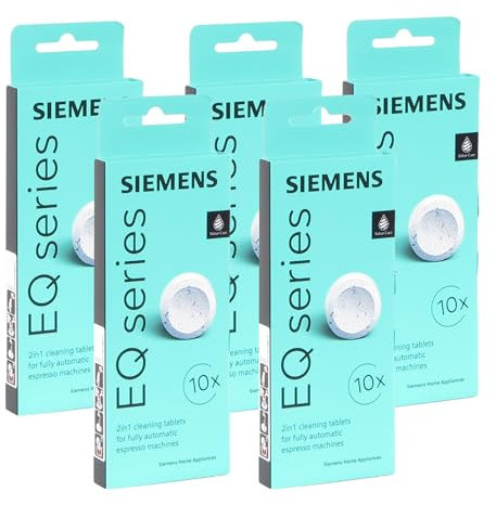 Siemens Reinigungstabletten TZ80001 für alle Kaffeevollautomaten, 5 x 10 Stück