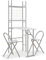 heybb Set Tavolo Sedie Pieghevoli con Scaffale 3pz MDF Acciaio Bianco,Set Tavolo e 2 Sedie Sala da Pranzo Cucina Mobili da Bar Piccoli Spazi Salvaspazio Balcone per 2 Persone e Metallo Sedia Portata