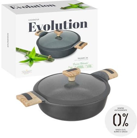 KASANOVA Antihaft-Pfanne 24 cm Evolution Induktion mit Deckel, Antihaftbeschichtung