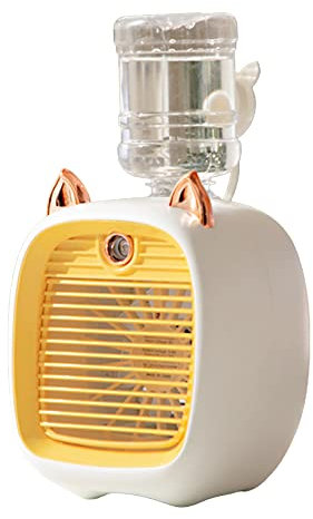 MACHSWON 3 Speeds Portable Cooler Fan Yellow, 190ml Evaporative Mini Air Conditioner, USB Rechargeable Personal Air Cooler Fan with Humidifier for Room Bedroom Office Desk