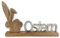 Holz und Metall Hase mit Oster-Schriftzug 40 x 26cm Osterdekoration Tisch-Deko Osterhase