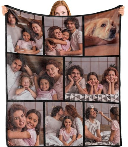 Bemaystar Personalisierte Geschenke - Personalisierte Decke, Decke mit Foto, Fotodecke mit Eigenem Foto, Geschenke für Mama Papa Kind Freunde Haustier Familie,Geschenke zum Muttertag Vatertag