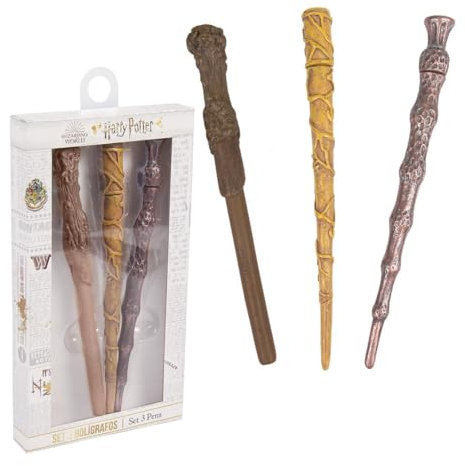HARRY POTTER Set mit 3 Zauberstab-Kugelschreibern