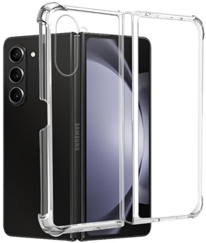 REY Cover in Gel TPU Anti-Shock per Samsung Galaxy Z Fold 5, Morbido Silicone Custodie Protettivo Case, Anti-Scratch, Protettiva Sottile Back Cover