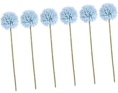 Zerodeko 6st Blumen Für Die Heimdekoration Pom-pom-Chrysantheme Gefälscht Blumenvase Ornament Kunstblumen Bündeln Hyazinthe Strauß Seidenblume Braut Plastik Blumenzweig Künstlich