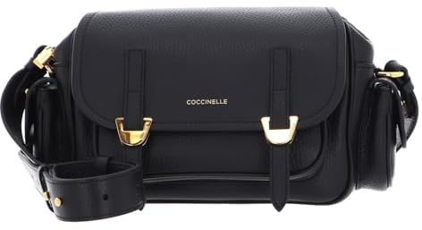 Coccinelle Leder Umhängetasche Campus Handbag Grained Leather Noir schwarz