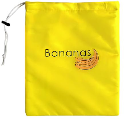 Yellow Banana Bag for Fridge 35cm X 28cm Protects Fresh Banana Fruit Vegetable in Fridge Keeps Fresher for Longer Drawstring Storage Bag Shockproof Vegetable and Fruit Shopping Bags