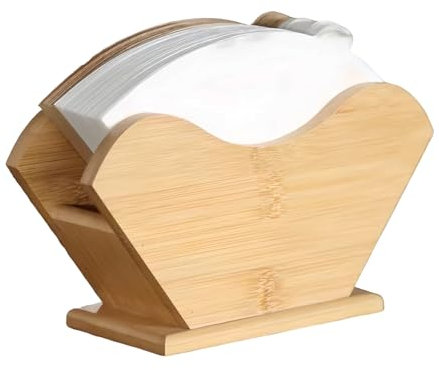 Support Récipient Stockage de Papier Filtre à Café, Porte Conique Papier Filtre en Bois, Support de Organisateur de Rangement Papier Filtre pour Maison Cuisine Bureau Hôtel Café