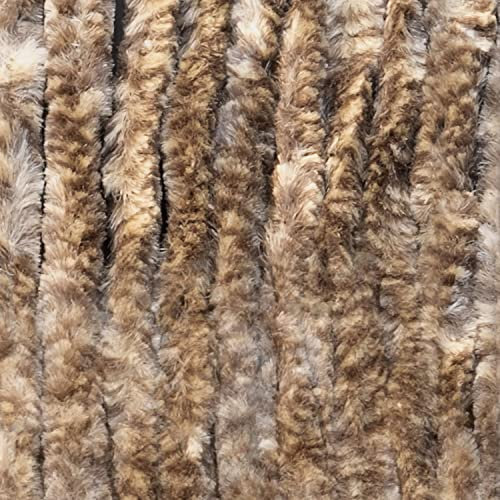 Moritz Rideau de porte en chenille - 90 x 220 cm - Marron/beige chiné - Rideau de porte - Moustiquaire pour camping et caravane