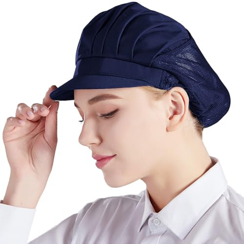 Nanxson 3Pcs Berretto con Visiera Berretto Cappello con Fascia Elastica per Donna Cappello da Cuoco Ristorante Cameriere Cucina