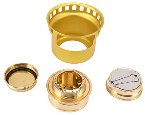 ZAICOLER Portable Alcohol Stove, Trangia Alcohol Stove with Extended Handle for Camping Picnic (Gold)