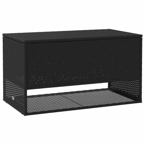 vidaXL Outdoor-Kissenbox Schwarz 100x55x55,5 cm Poly Rattan