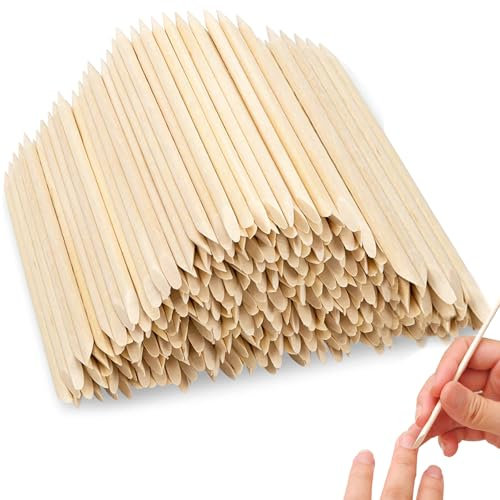 200Pcs Eyebrow Wax Sticks, Waxing Sticks, Depilatory Wax Scraping Sticks or Wooden Craft Sticks, Wooden Cuticle Sticks (With Pointed and Flat Handles) for Nail Art Tools