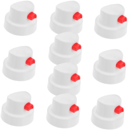 DIYEAH 10pcs Spray Can Nozzle, Spray Paint Caps Tips Replacement Easy Install for Graffiti Touch-up with Button Design