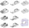 Lot de 10 pieds presseurs multifonctions avec fermeture éclair - Pour machine à coudre - Pour machine à coudre - Compatible avec les machines à coudre Singer Privileg Brother, etc. (5 tailles)