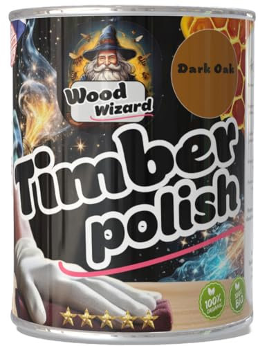 Wood Wizard - Dark Oak - Beeswax Polish - British Beeswax - 125ml - Natural Beeswax - All Wood Types and Colours - Wood Furniture Wax to Protect & Enchant Any Wooden