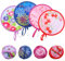 teasteam Round Japanese Foldable Fans 4Pcs Handheld Folding Manual Fan Chinese Style for Women MorningGlory Cherry Blossom Goldfish Sparkfire Summer for Travel Party Wedding Cooling Outdoor