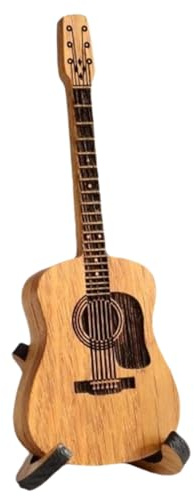 Junterone Wooden Guitar Pick Box Personalized Guitar Ornaments Gift Wooden Crafts Retro Box Music Gift