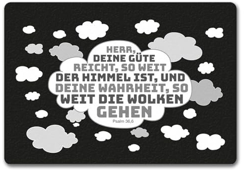 speecheese Psalm 36,6 Fußmatte in 35x50 cm ohne Rand Religiöser Türvorleger für humorvolle Christen