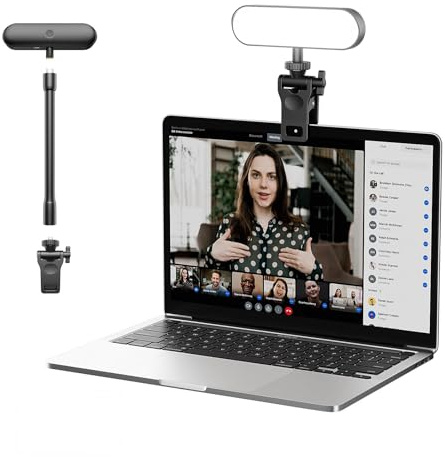 ChaneeHann Videokonferenzlicht & PC Licht, Stufenlos Dimmbare LED Leselampe Mit 3 Farbtemperaturen Und 1200mAh Akku, Klappbar Für Monitor Als Beleuchtung Für Meetings, Lesen Und Selbstaufnahmen