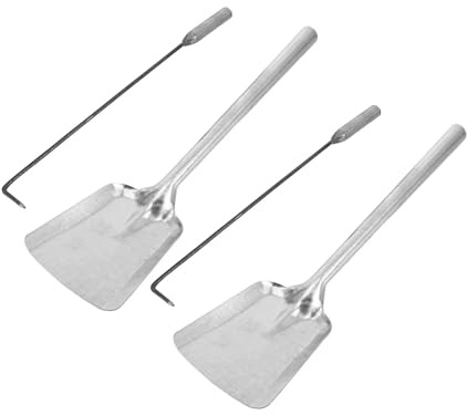 4Pcs Wall Mounted Fireplace Tool Set Iron Fire Shovel Ash Poker Log Grabber For Indoor Outdoor Pit Cleaning