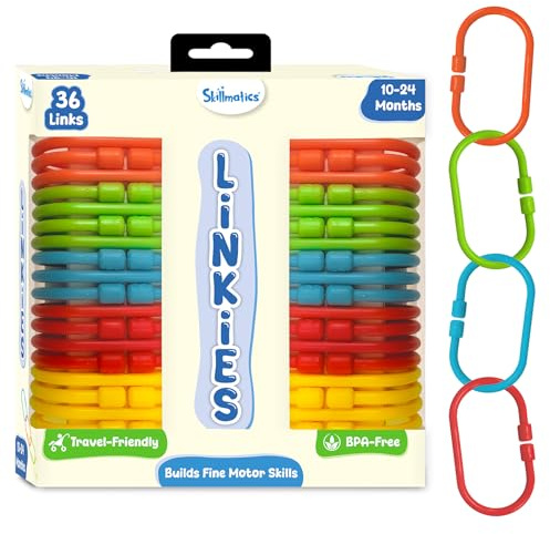 Skillmatics Connectable Learning Link Toy for Toddlers – Fun & Educational Snap-Together Activity, Bead Maze Toys for Babies, Fine Motor Skill, Early Learning, Gift for Ages 10–24 Months, 36 Links