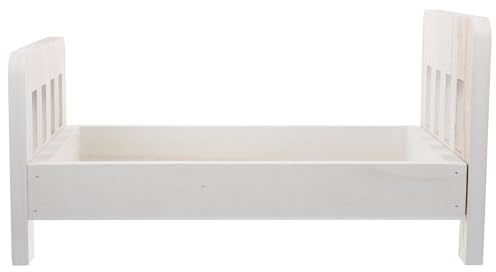 ULTECHNOVO Wooden Photography Prop Mini Bed in White for Newborn and Photoshoots with Safe and Practical Design, Photo Accessory for Newborn Girl and Maternity Photography Sessions