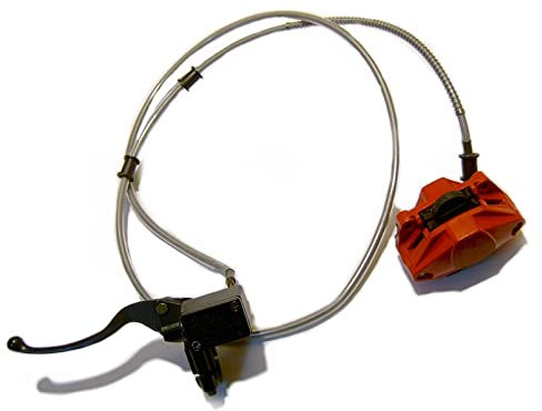 BREMSE BREMSANLAGE HINTEN KOMPLETT/BREMSSATTEL - BREMSLEITUNG - BREMSZYLINDER z.B.für BAOTIAN BT49QT-20 Modelle u.a. CHINA ROLLER GY6
