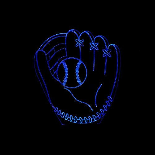 3D Baseball Handschuh Illusions LED Lampen Tolle 7 Farbwechsel Acryl berühren Tabelle Schreibtisch-Nacht licht mit USB-Kabel für Kinder Schlafzimmer Geburtstagsgeschenke Geschenk