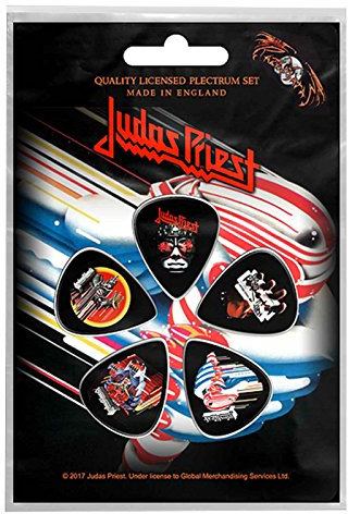 Unbekannt Judas Priest Plectrum Pack Guitar pick x 5 Band logo british Steel Nue offiziell